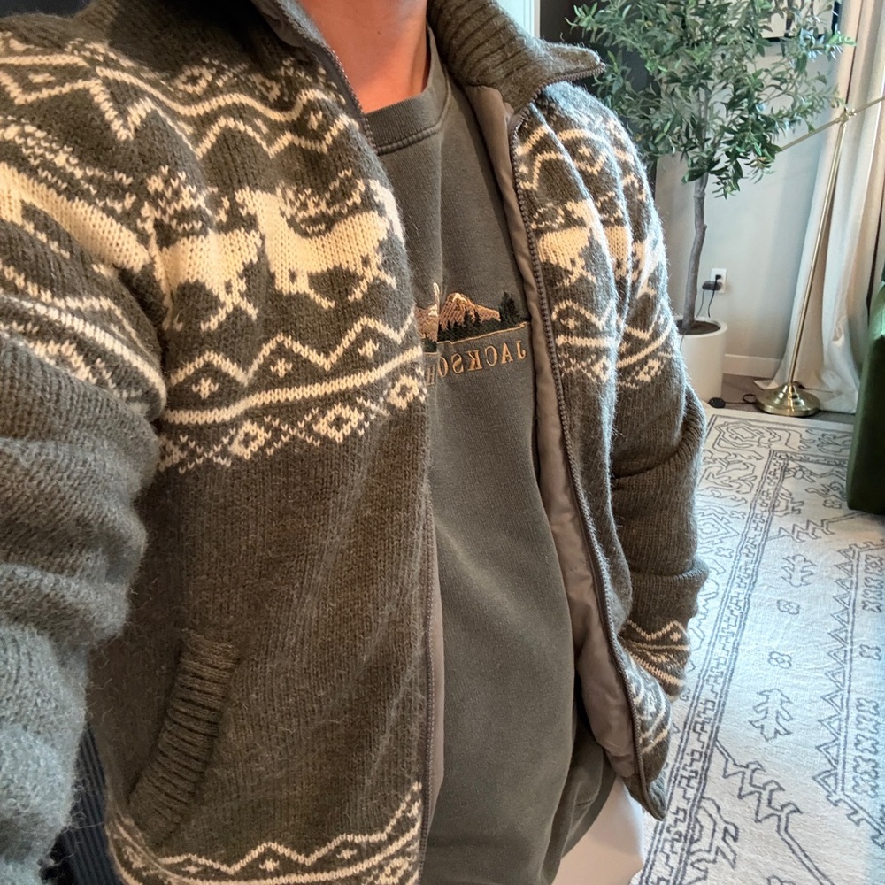 Field & Stream Reversible Reindeer Zip-Up Jacket